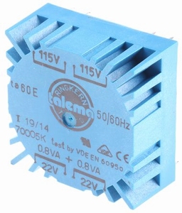 TALEMA Toroidal trafo, 1,6VA, 2x115V>2x22V