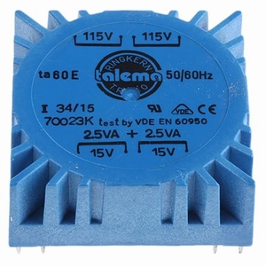 TALEMA ringkern trafo, 5VA, 2x115V>2x15V
