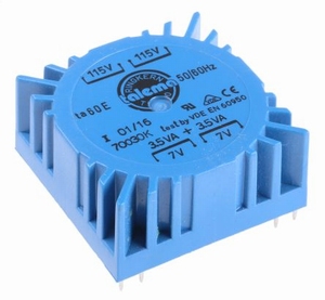 TALEMA Ringkern Trafo, 7VA, 2x115V>2x7V