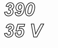 PANASONIC FCA, 390uF/35V elco, radial, 105º, low ESR, 5000hr