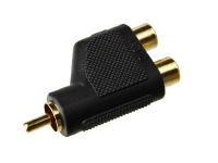 KACSA AA688G, Cinch male /2x cinch female adaptor, gold plat