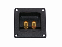 Speaker terminal, verguld connectors, 76x76mm