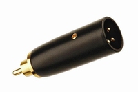 KACSA MC-928G, cinch man/XLR man adapter, zwart