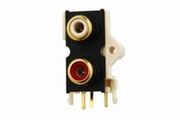 KACSA RJ-152G, PCB RCA chassis connector, 1x stereo, verguld