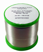 IT LZ 99, SOLDER 500 grams 99.3% tin, 0.7% copper 1.00mm hal