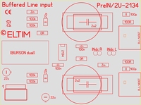 ELTIM PreIN 2U-2134, RCA Lijn IN buffer module, 2U