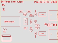 ELTIM PreOUT 2U-2134, RCA Lijn uit buffer module, 2U