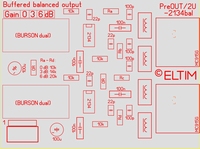 ELTIM PreOUT 2U-2134bal, XLR gebalanceerd uit buffer module,