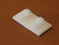 Adhesive nylon clip 19x19x9mm, fix Ø6-8mm