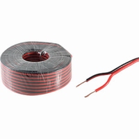 BS06-075, 2x 0,75 mm2 standaard luidspreker kabel,rood/zwar