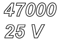 MUNDORF MLGO+, 47000uF/25V, ±20%, Elektrolytische cond.