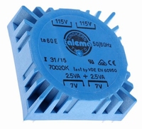 TALEMA Ringkern Trafo, 5VA, 2x115V>2x7V