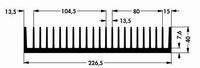 Heatsink, 226,5x50x40mm, 0,9K/W
