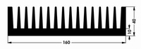 FISHER Heatsink, 160x75x40mm, 0,9K/W