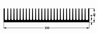 Heatsink, 250x50x40mm, 0,9K/W