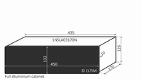 MODU Slimline 1NSLA03170B, 10mm Silbener Front, 435x183x124m