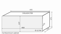 MODU Slimline 1NSLA04170B,10mm zilver front, 435x183x169mm