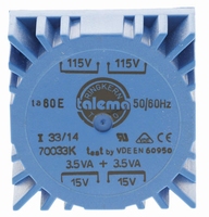 TALEMA ringkern trafo, 7VA, 2x115V>2x15V