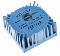 TALEMA Toroidal trafo, PCB mount, 10VA, 2x115V>2x22V